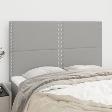 vidaXL Κεφαλάρια Κρεβατιού 4 τεμ. Αν. Γκρι 72x5x78/88cm Υφασμάτινα