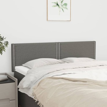 vidaXL Κεφαλάρια Κρεβατιού 2 τεμ. Σκ. Γκρι 72x5x78/88cm Υφασμάτινα