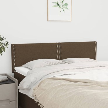 vidaXL Κεφαλάρια Κρεβατιού 2 τεμ. Σκ. Καφέ 72x5x78/88cm Υφασμάτινα