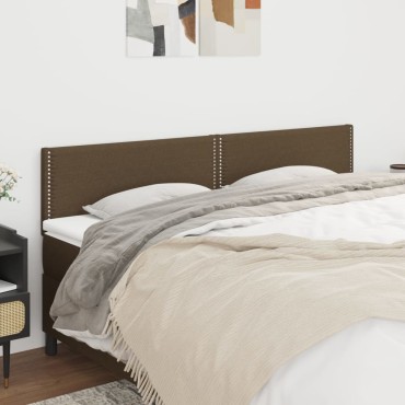 vidaXL Κεφαλάρια Κρεβατιού 2 τεμ. Σκούρο Καφέ 90x5x78/88cm Υφασμάτινο