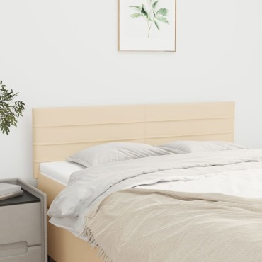 vidaXL Κεφαλάρια Κρεβατιού 2 τεμ. Κρεμ 72x5x78/88cm Υφασμάτινα