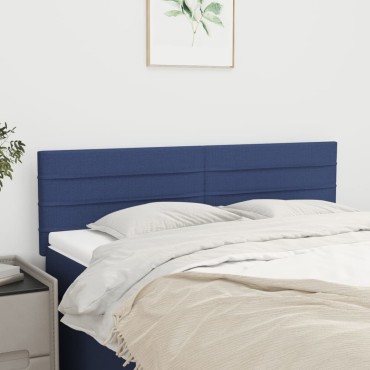 vidaXL Κεφαλάρια Κρεβατιού 2 τεμ. Μπλε 72x5x78/88cm Υφασμάτινα