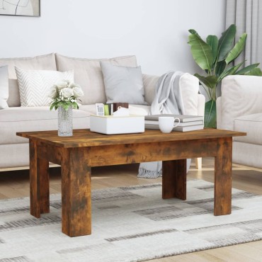 vidaXL Τραπεζάκι Σαλονιού Καπνιστή Δρυς 100x60x42cm Επεξεργασμ. Ξύλο 1 τεμ.