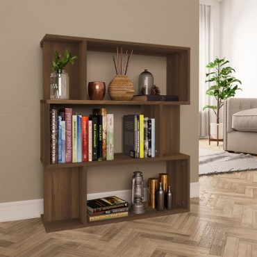 vidaXL Βιβλιοθήκη/Διαχωρ. Χώρου Καφέ Δρυς 80x24x96cm Επεξεργ. Ξύλο 1 τεμ.