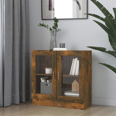 vidaXL Βιτρίνα Καπνιστή Δρυς 82,5x30,5x80cm από Επεξεργασμένο Ξύλο 1 τεμ.