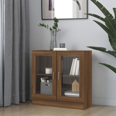 vidaXL Βιτρίνα Καφέ Δρυς 82,5x30,5x80cm από Επεξεργασμένο Ξύλο 1 τεμ.
