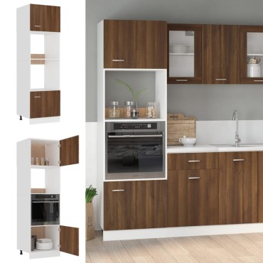 vidaXL Ντουλάπι Φ. Μικροκιμάτων Lyon Καφέ Δρυς 60x57x207cm Επεξ. Ξύλο 1 τεμ.