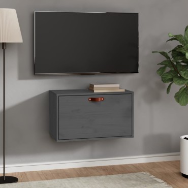 vidaXL Ντουλάπι Τοίχου Γκρι 60x30x35cm από Μασίφ Ξύλο Πεύκου 1 τεμ.
