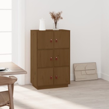 vidaXL Ντουλάπι Ψηλό Καφέ Μέλι 67x40x108,5cm από Μασίφ Ξύλο Πεύκου 1 τεμ.