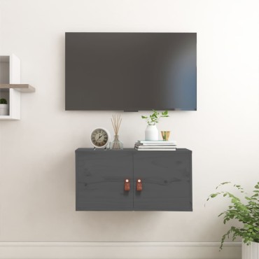 vidaXL Ντουλάπι Τοίχου Γκρι 60x30x30cm από Μασίφ Ξύλο Πεύκου 1 τεμ.