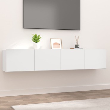 vidaXL Έπιπλα Τηλεόρασης 2 τεμ. Λευκά 80x30x30cm Επεξεργασμένο Ξύλο