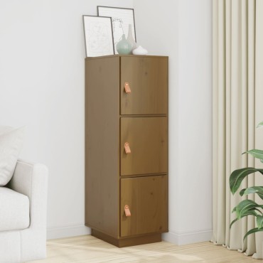 vidaXL Ντουλάπι Ψηλό Καφέ Μέλι 34x40x108,5cm από Μασίφ Ξύλο Πεύκου 1 τεμ.