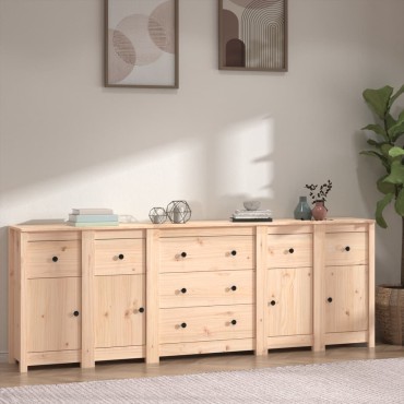 vidaXL Συρταριέρα 230x35x80cm από Μασίφ Ξύλο Πεύκου 1 τεμ.