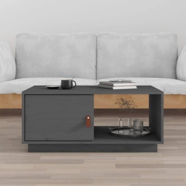 vidaXL Τραπεζάκι Σαλονιού Γκρι 80x50x35,5cm από Μασίφ Ξύλο Πεύκου 1 τεμ.