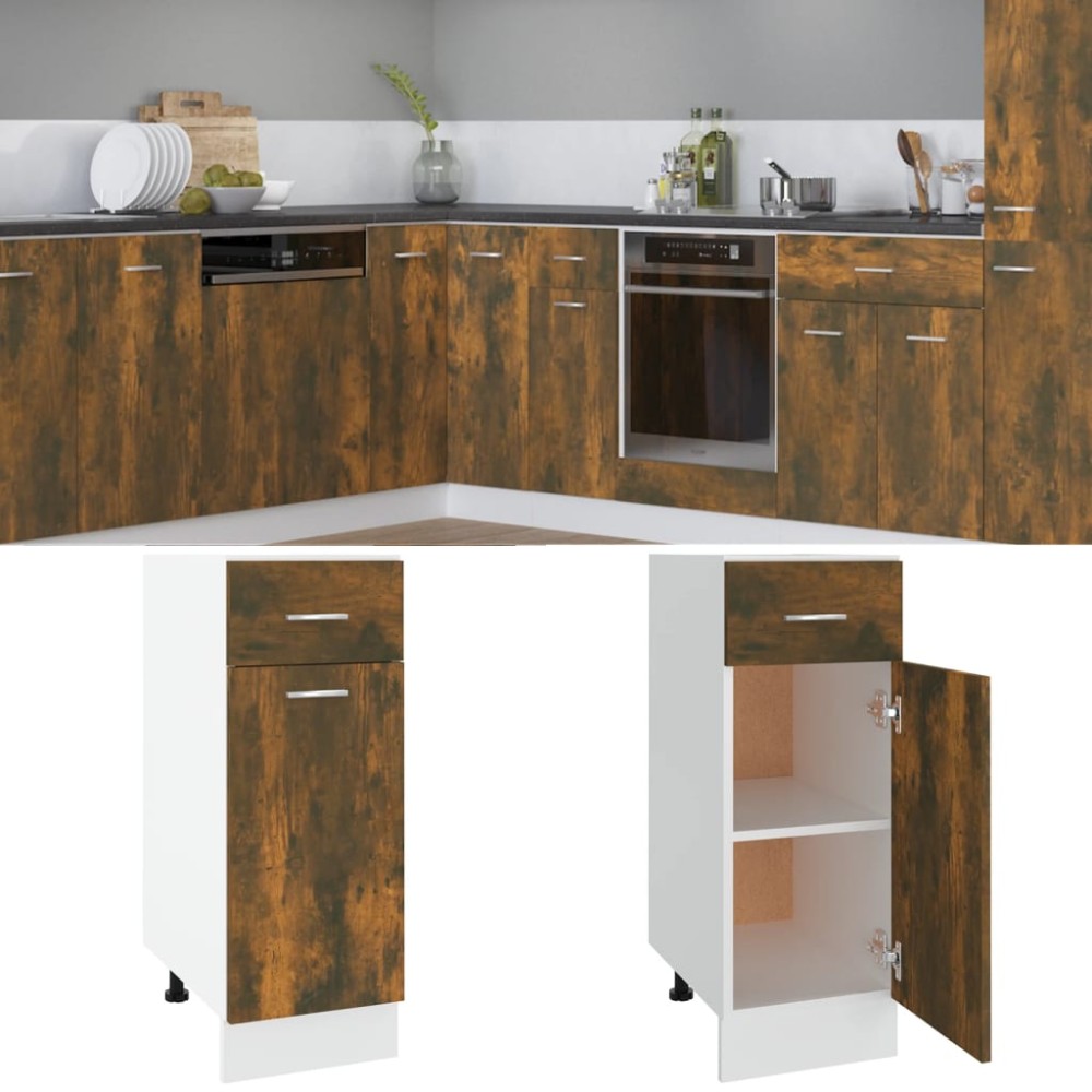 vidaXL Ντουλάπι με Συρτάρια "Lyon" Καπνιστή Δρυς 30x46x81,5cm από Τεχνητό Ξύλο 1 τεμ. vidaXL Ντουλάπι με Συρτάρια "Lyon" Καπνιστή Δρυς 30x46x81,5cm από Τεχνητό Ξύλο 1 τεμ.
