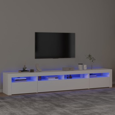 vidaXL Έπιπλο Τηλεόρασης με LED Λευκό 240x35x40cm