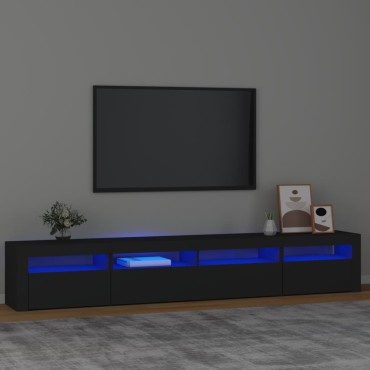 vidaXL Έπιπλο Τηλεόρασης με LED Μαύρο 240x35x40cm
