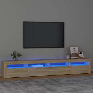 vidaXL Έπιπλο Τηλεόρασης με LED Sonoma Δρυς 240x35x40cm