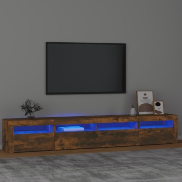 vidaXL Έπιπλο Τηλεόρασης με LED Καπνιστή Δρυς 240x35x40cm