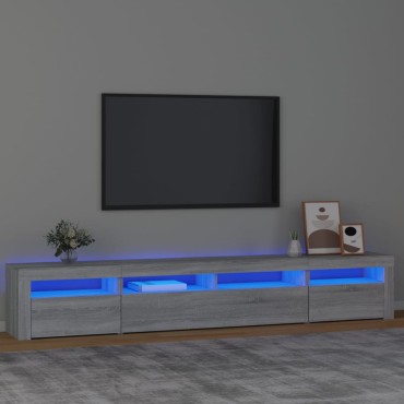 vidaXL Έπιπλο Τηλεόρασης με LED Γκρι Sonoma 240x35x40cm