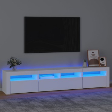 vidaXL Έπιπλο Τηλεόρασης με LED Λευκό 210x35x40cm