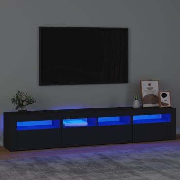 vidaXL Έπιπλο Τηλεόρασης με LED Μαύρο 210x35x40cm