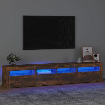 vidaXL Έπιπλο Τηλεόρασης με LED Καπνιστή Δρυς 210x35x40cm