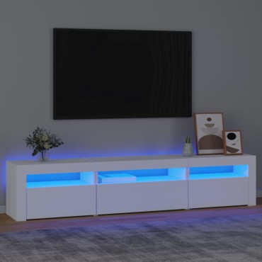 vidaXL Έπιπλο Τηλεόρασης με LED Λευκό 195x35x40cm