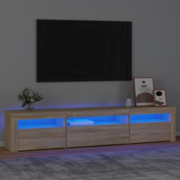 vidaXL Έπιπλο Τηλεόρασης με LED Sonoma Δρυς 195x35x40cm
