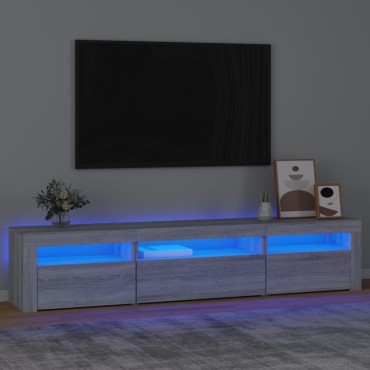vidaXL Έπιπλο Τηλεόρασης με LED Γκρι Sonoma 195x35x40cm