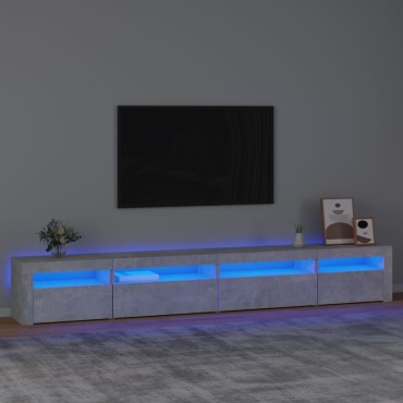 vidaXL Έπιπλο Τηλεόρασης με LED Γκρι Σκυροδέματος 270x35x40cm