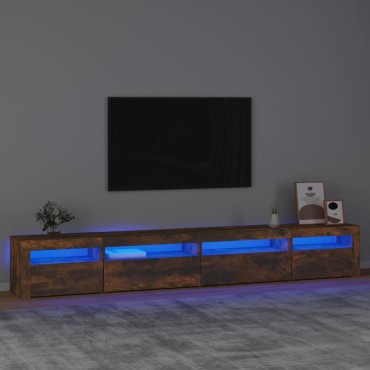 vidaXL Έπιπλο Τηλεόρασης με LED Καπνιστή Δρυς 270x35x40cm