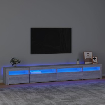 vidaXL Έπιπλο Τηλεόρασης με LED Γκρι Sonoma 270x35x40cm