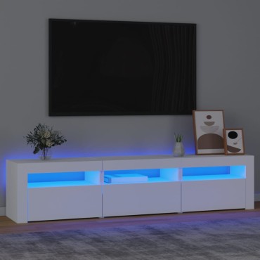 vidaXL Έπιπλο Τηλεόρασης με LED Λευκό 180x35x40cm