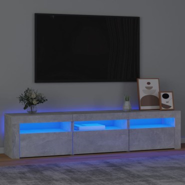 vidaXL Έπιπλο Τηλεόρασης με LED Γκρι Σκυροδέματος 180x35x40cm