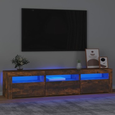 vidaXL Έπιπλο Τηλεόρασης με LED Καπνιστή Δρυς 180x35x40cm