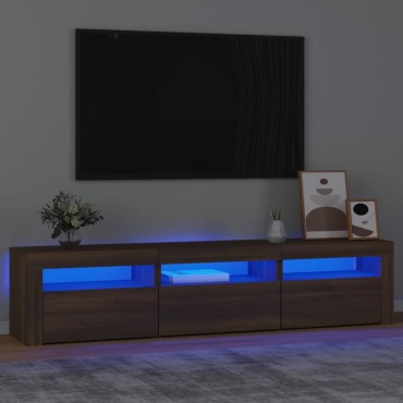 vidaXL Έπιπλο Τηλεόρασης με LED Καφέ Δρυς 180x35x40cm
