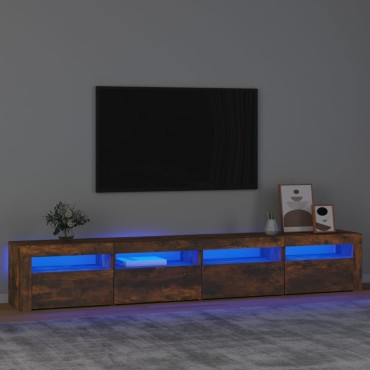 vidaXL Έπιπλο Τηλεόρασης με LED Καπνιστή Δρυς 240x35x40cm