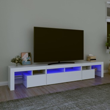 vidaXL Έπιπλο Τηλεόρασης με LED Λευκό 230x36,5x40cm