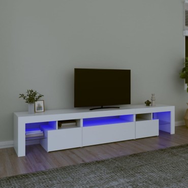 vidaXL Έπιπλο Τηλεόρασης με LED Λευκό 215x36,5x40cm