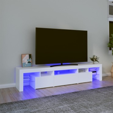vidaXL Έπιπλο Τηλεόρασης με LED Λευκό 200x36,5x40cm