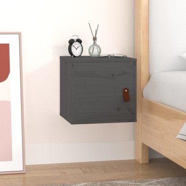 vidaXL Ντουλάπι Τοίχου Γκρι 31,5x30x30cm από Μασίφ Ξύλο Πεύκου 1 τεμ.
