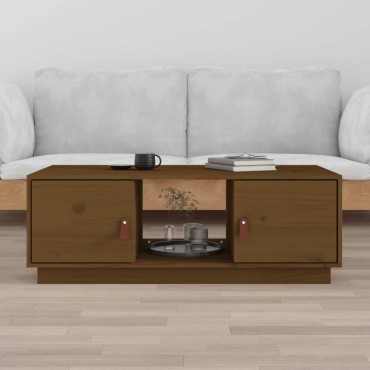 vidaXL Τραπεζάκι Σαλονιού Καφέ Μελί 100x50x35cm Μασίφ Ξύλο Πεύκου 1 τεμ.