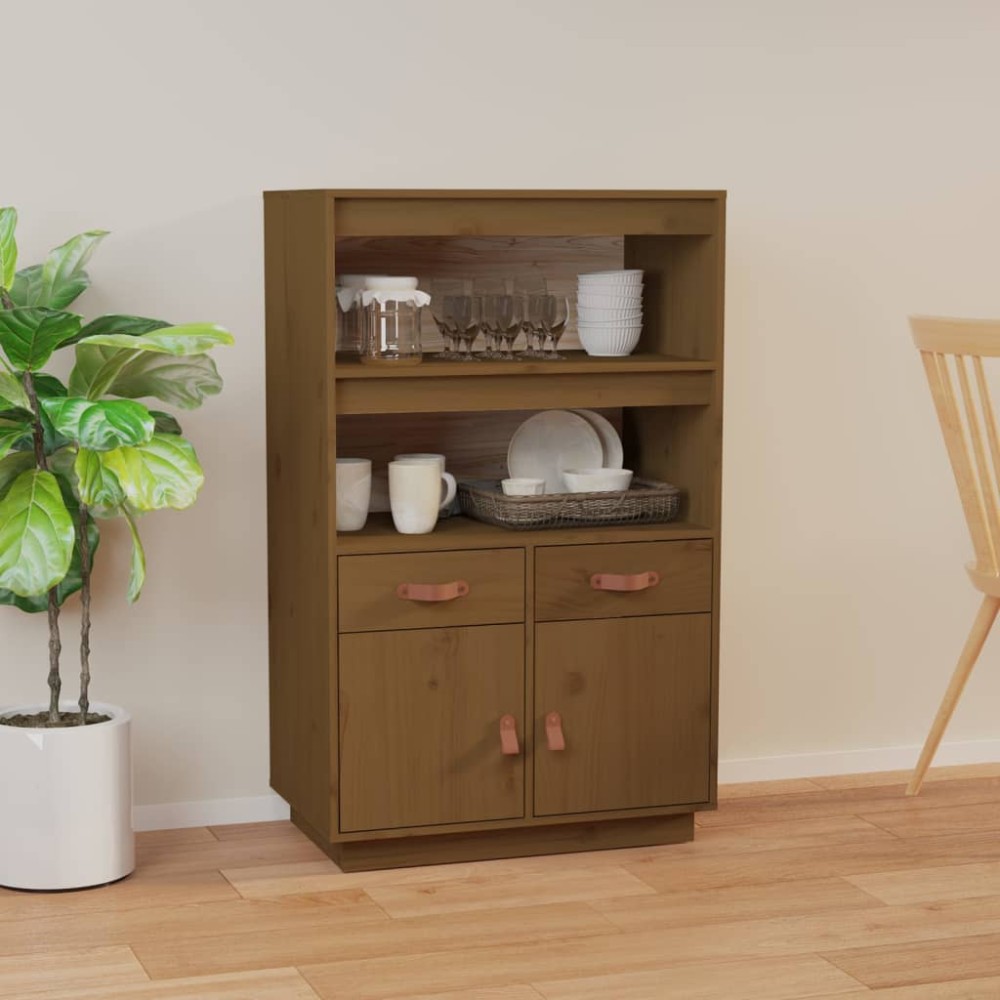 vidaXL Ντουλάπι Ψηλό Καφέ Μέλι 67x40x108,5cm από Μασίφ Ξύλο Πεύκου 1 τεμ.