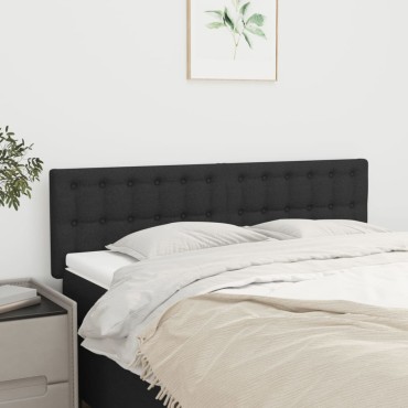 vidaXL Κεφαλάρια Μαύρα 144x5x78/88cm Ύφασμα