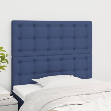 vidaXL Κεφαλάρια Κρεβατιού 2 τεμ. Μπλε 90x5x78/88cm Υφασμάτινο