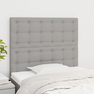 vidaXL Κεφαλάρια Κρεβατιού 2 τεμ.Αν. Γκρι 100x5x78/88cm Υφασμάτινο