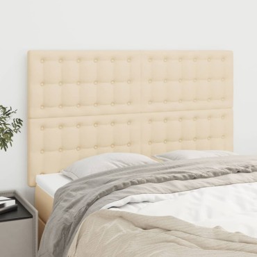 vidaXL Κεφαλάρια Κρεβατιού 4 τεμ. Κρεμ 72x5x78/88cm Υφασμάτινα