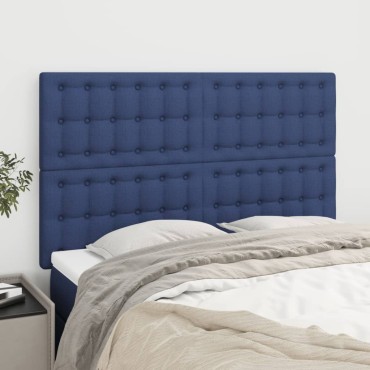 vidaXL Κεφαλάρια Κρεβατιού 4 τεμ. Μπλε 72x5x78/88cm Υφασμάτινα