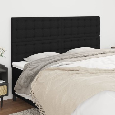 vidaXL Κεφαλάρια Κρεβατιού 4 τεμ. Μαύρο 100x5x78/88cm Υφασμάτινο